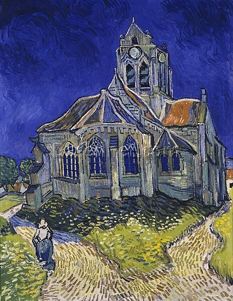 The Church at Auvers -Vincent van Gogh-dafen village