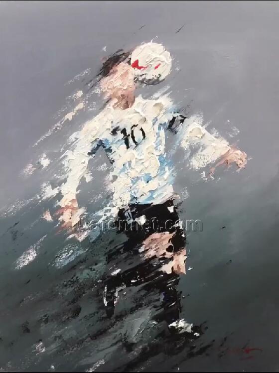Original Oil Painting Works Football King Messi