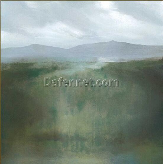 Abstract landscape painting green land canvas art  Dafen village custom oil painting