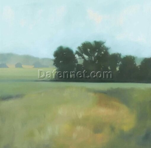Abstract landscape painting canvas art green tree dafen oil painting