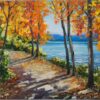 Custom Oil Painting of Golden Autumn Forest - Perfect for Home Decor and Gift Giving