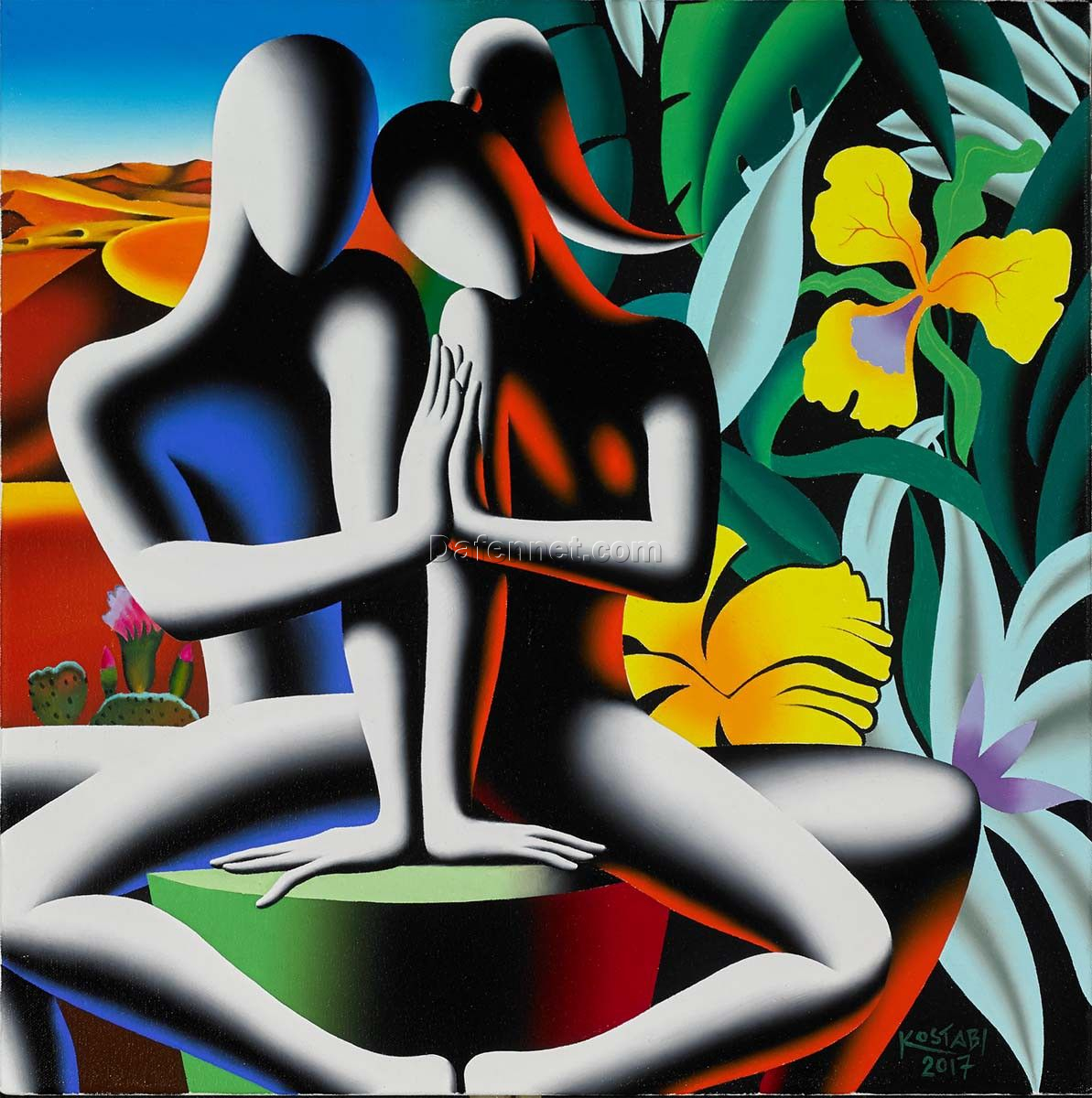 Mark Kostabi, Eternal Now, oil on canvas-oil painting reproduction