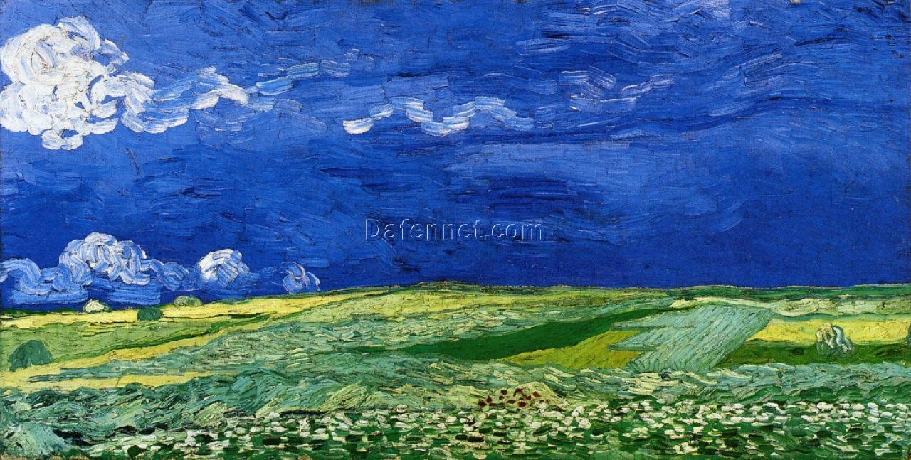 Wheatfields under Thunderclouds -Vincent van Gogh-oil painting reproduction