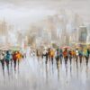 Dafen oil painting Busy Street Abstract Painting on Canvas Large Wall Art Original Painting Urban Painting