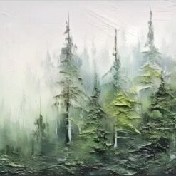 Enchanted Forest Abstract: Lush Woodland-Inspired Oil Painting – Ideal for Modern Home Decor & Art Collectors