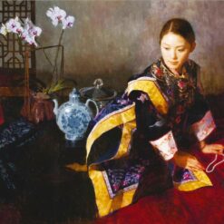 Chen Yanning’s Exquisite Lady: A Masterpiece of Chinese Contemporary Oil Painting – Perfect for Art Collectors and Home Decor