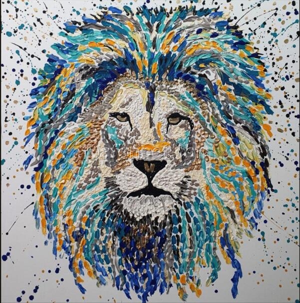 Lion’s Majesty: Abstract Oil Painting – A Fusion of Wild Beauty and Artistic Imagination