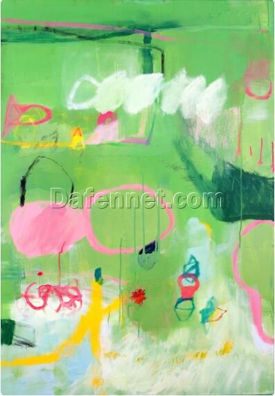 Verdant Elegance: Luxurious Abstract Oil Art in Lush Green – Modern Home Decor Masterpiece