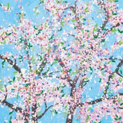 Cherry Blossom Bliss: Captivating Sakura Landscape in Luminous Impressionist Oil - A Floral Art Masterpiece