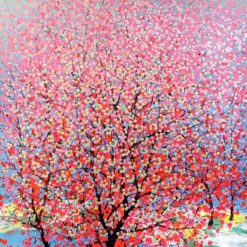 Spring's Embrace: Idyllic Water Town Scenery Captured in Vibrant Oil Colors