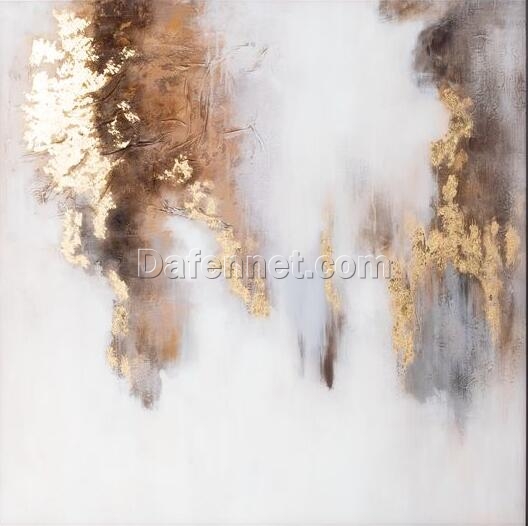 Golden Elegance: Minimalist Abstract Oil Painting – Luxurious Modern Art for Sophisticated Decor
