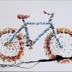 Vibrant Abstract Bicycle Art: Colorful Cycling Decor for Modern Interiors