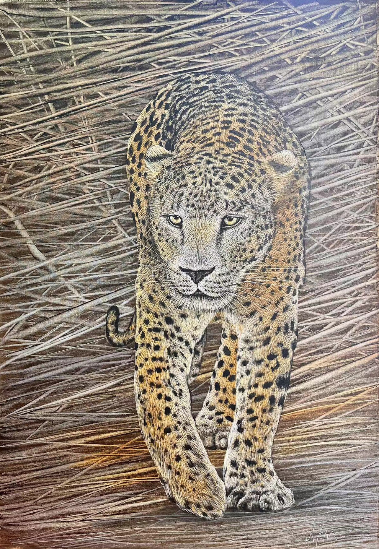 Original Cheetah Oil Painting: Captivating Wildlife Art for Home Decor