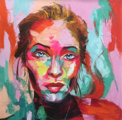 Porträt-Ölgemälde im Pop-Art-Stil nach Fotos