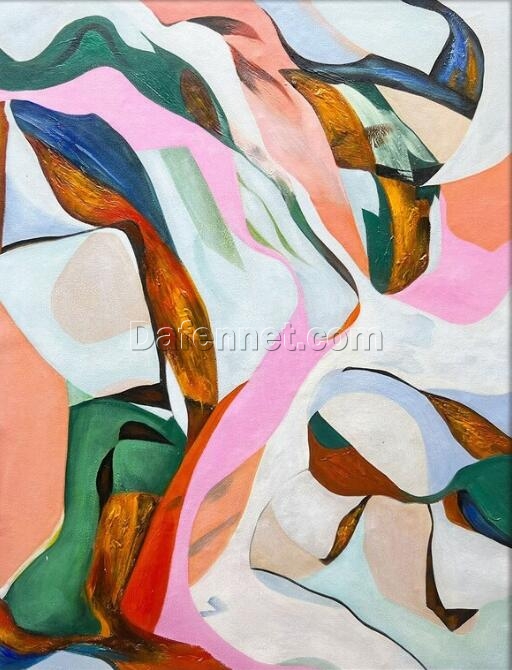 Original Colorful Canvas Oil Painting, Large Abstract Color Wall Art, Modern Acrylic Painting, Bohemian Style Artwork