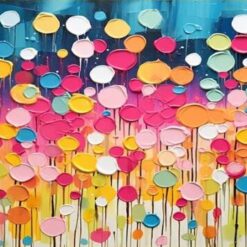 Abstract Colorful Oil Painting on Canvas, Modern Textured Wall Art, Large Original Painting