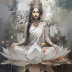 Embrace Prosperity: Enchanting Goddess Lakshmi Abstract Canvas Art | Elevate Your Space with Indian Elegance