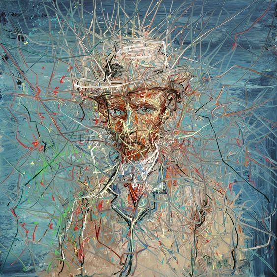 Zeng Fanzhi Style Van Gogh Portrait – Da Fen Village Art Studio Handmade Oil Painting Replica for Art Enthusiasts and Collectors
