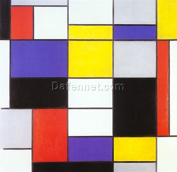 Geometric Harmony: ‘Composition A’ by Piet Mondrian – A 1923 Neoplastic Masterpiece from Dafen Oil Painting Studio