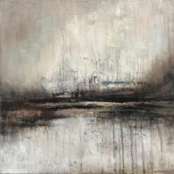 Original Abstract Landscape Oil Painting on Canvas | Minimalist Textured Art in Black, White, Brown | Custom Sizes Available