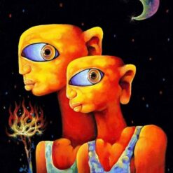 DaFen Village Original Artist Yan Zeming and His Original Oil Painting 'Brothers