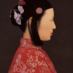 Chinese Style Clothing Oil Painting: 'Bride in Splendid Attire' 61x50cm, 1992