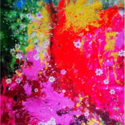 Original Acrylic Painting: 'Life as Summer Flowers' – Vibrant Abstract Flow Art