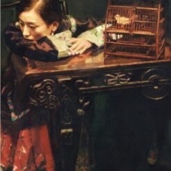 Chen Yifei Masterpiece 'Encaged Thoughts' - Intricate Chinese Contemporary Art for Discerning Collectors