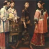 Chen Yifei Original: 'Beauties on Promenade' - Classic Chinese Art Elegance for Collector's Gallery