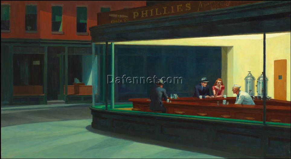 Buy Edward Hopper’s Nighthawks, 1942 Replica – High-Quality Custom Oil Painting from Dafen Village Studio
