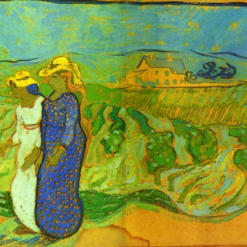 Vincent van Gogh's Two Women Crossing the Fields - 1890 Cloisonnism Oil Painting Replica | McNay Art Museum Collection