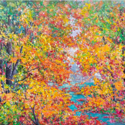 Original Oil Painting from Dafen Art Village - "Fiery Summer" for Sale | High-Quality Hand-Painted Summer Landscape Artwork