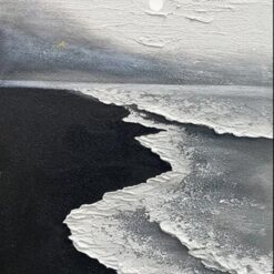 Buy Black and White Tranquil Beach Textured Oil Paintings from Dafen Village Art Studio