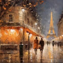 Handcrafted Paris Love: Original Textured Painting of Eiffel Tower from Dafen Village Studio - Unique Artworks Available