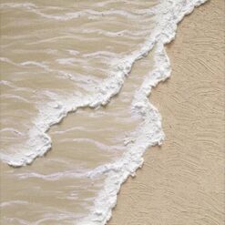 White Wave Texture Abstract Oil Painting - Serene Beach and Ocean Scenes Hand-Painted in Dafen Village Studio, Perfect for Coastal Home Decor