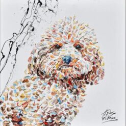 Vibrant Abstract Dog Oil Painting | Colorful Brushstroke Art | Dafen Village Art Studio
