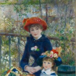 Pierre-Auguste Renoir's 'Two Sisters (On The Terrace)' – Exquisite Oil Painting Reproduction on Canvas, Large Impressionist Artwork for Home Decoration, Authentic French Art Replica, Superior Quality, Ready for Display