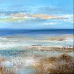 Custom Abstract Ocean Landscape Large Oil Painting – Hand-Painted Canvas Wall Art, Modern Home Decor