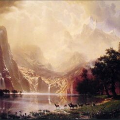 Hand-Painted Replica of 'Among the Sierra Nevada Mountains' by Albert Bierstadt | Dafen Village Artists