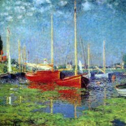 Claude Monet's 'Argenteuil (Red Boats)' Reproduction | Dafen Village Custom Oil Painting