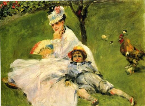 Order ‘Camille Monet and Her Son Jean in the Garden at Argenteuil’ – Classic Renoir Oil Canvas from Dafen Village Artisans – Timeless Impressionist Art Available