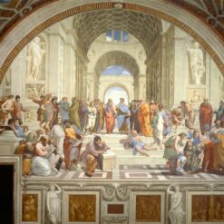Raphael's "The School of Athens" – Hand-Painted Oil Painting on Canvas, Renaissance Masterpiece Reproduction, Elegant Wall Decor, Ready to Hang