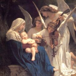 William-Adolphe Bouguereau's "Song of the Angels" – Hand-Painted Oil Painting on Canvas, Classic French Art Reproduction, Elegant Wall Decor, Ready to Hang