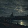 Johan Christian Dahl View of Dresden by Moonlight MeisterDrucke 13956