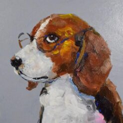 Custom Dog Portrait Oil Painting – Impressionist Style with Thick Paint by Dafen Village Artists