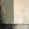 Large Green and Beige Abstract Painting – Minimalist Wall Art for Modern Decor by Dafen Village Studio