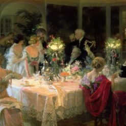 Custom Oil Painting of "The End of Dinner" (1913) by Jules-Alexandre Grun – Dafen Village Artisans