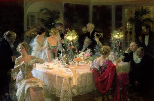 Pintura al óleo personalizada de “El final de la cena” (1913) de Jules-Alexandre Grun - Artesanos del pueblo de Dafen