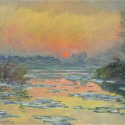 Monet's Sunset on the Seine in Winter (1880) - High-Quality Oil Painting Reproduction from Dafen Village Artist