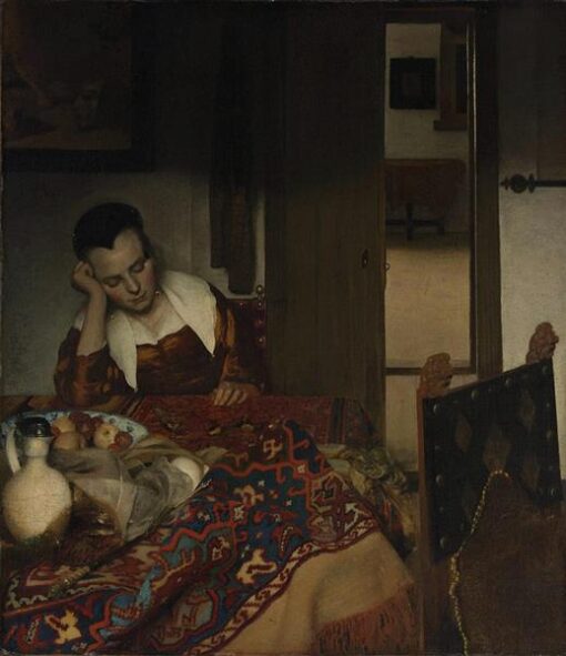 Johannes Vermeer ‘A Maid Asleep’ (c.1656-1657) – A Masterpiece of Tranquility and Intimate Beauty